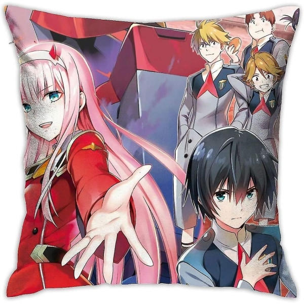 Darling In The Franxx Putesett Sofa Myk Hjemdekorativ Kastpute Luksus Pustende Trekk Størrelse 18 X 18 tommer