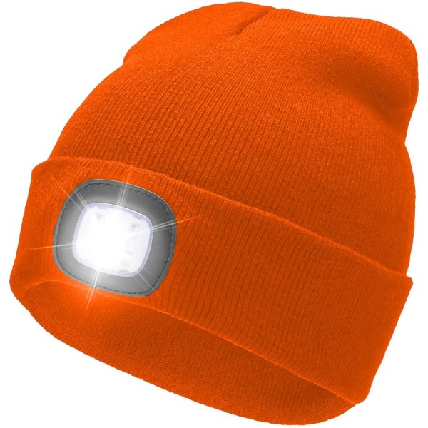 Galaxy Höst Vinter Nattfiske USB Opladningsbar 4 LED Strålkastare Stickad Hatt (orange) Orange