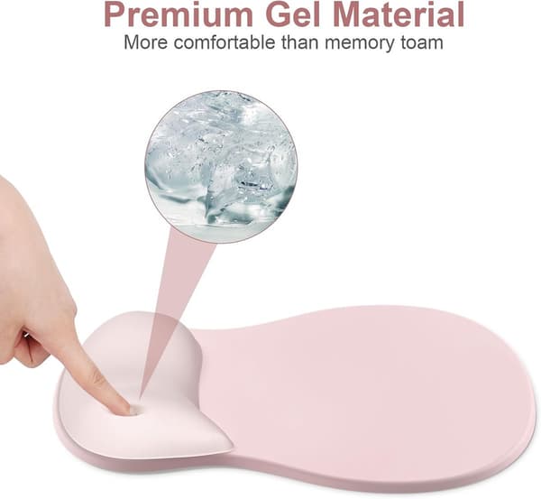 Gel Musematte - Musematte med Håndleddsstøtte - Gaming Musematte - Musematte med Memory Foam Håndleddsstøtte og Sklisikker Base - Sklisikker