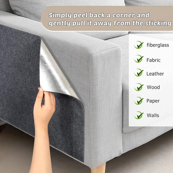 30 x 100 cm Klorematte til Sofa - Selvklebende Klorematte for Katter - For Sofa og Stoler - Beskytter Tepper og Sofa - Kan Kuttes til Størrelse