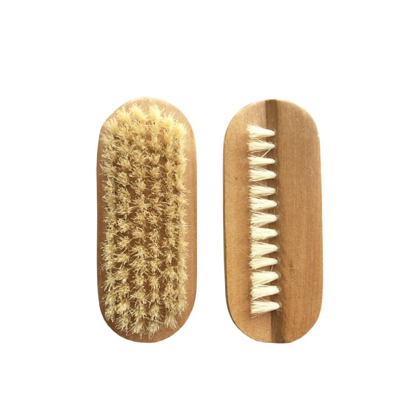 6-delad nagelborste trä nagelrengöringsborste