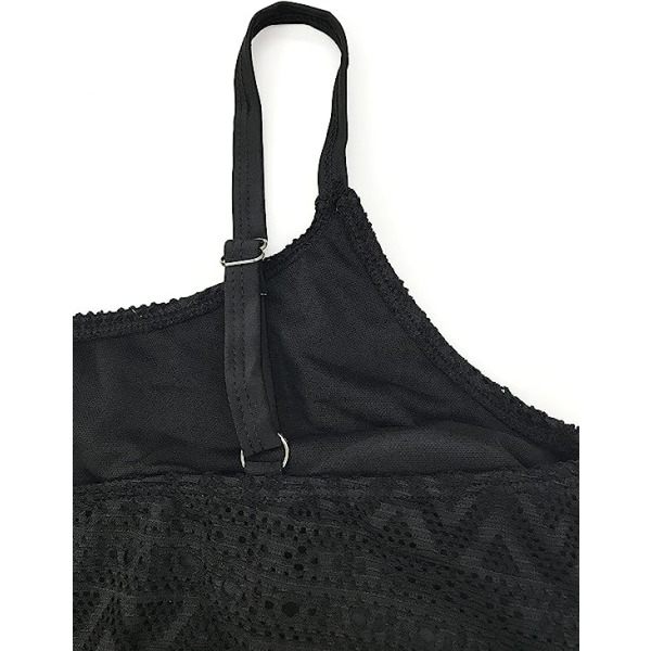 Mesh-baddräkt för kvinnor med hög midja 2-delad baddräkt Plus Size