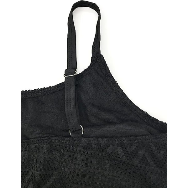 Mesh badedrakt for kvinner med høy midje 2-delt badedrakt Plus Size