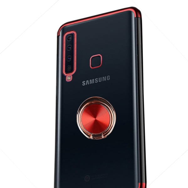 TG Samsung Galaxy A9 2018 - Effektfullt Silikonskal med Ringhållare Röd