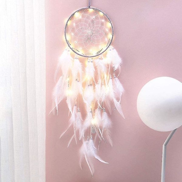 Bohemisk dekoration, Led Dream Catcher Girl Handgjord Dreamcatcher