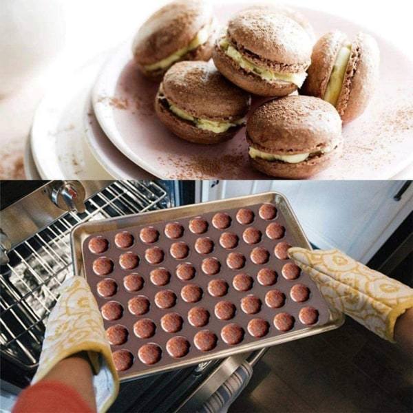 2 st silikon macaronmattor, non-stick för bakning, stor