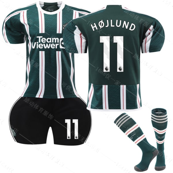 23/24 Uusi Kausi Vieras Manchester United F.C. HOJLUND Nro 11 Lapsen Jersey-Paketti Lapsi-26