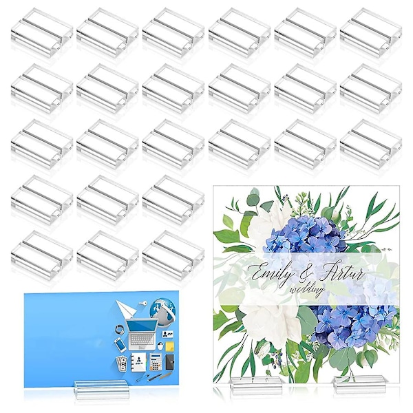 25 stk. Akryl Plasskort Holdere 1.2 Tommer Bordnummer Stativ Klar Kort Display Stativ for T