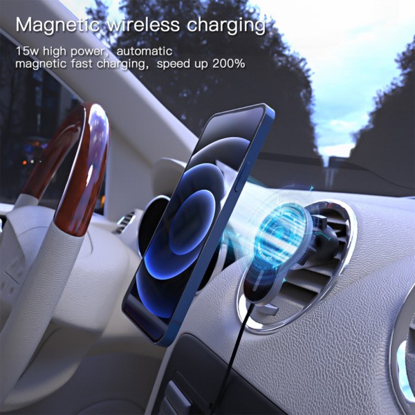 15W biltelefonhållare trådløs magnetladdare Snabb laddning for 12 13 14 for smarttelefoner magnetisk trådløs billaddare