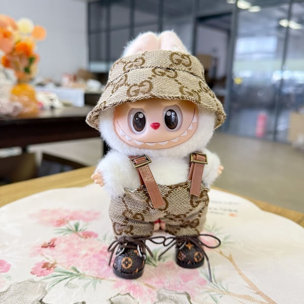 Labubu Kläder och Accessoarer Lyx Designer Endast, Dockor Ingår Ej, Labubus Original med Klädset för La Bubu Docka_qd Khaki P home two-piece set