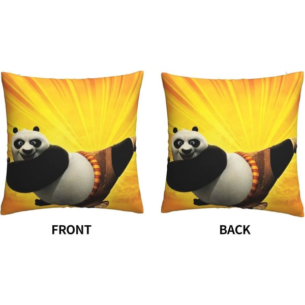 Kungfu Panda Blødt Pudebetræk 45 x 45 cm Firkantede Pudebetræk Komfortable Dekorative Pudebetræk Kast Pudebetræk Luksuriøst Pudebetræk til Sofa Soveværelse med Inv