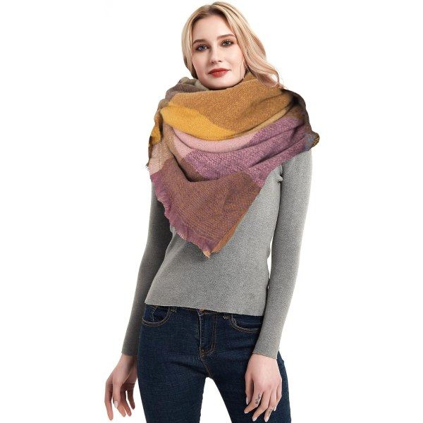 Blød Rutet Sjal Varmt Tartan Sjal Kappe Filt Sjal Mode Wrap