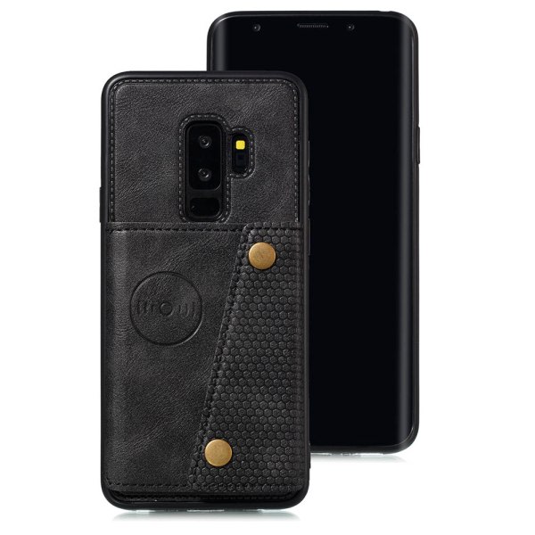 TG Samsung Galaxy S9 - Veldesignet Retro-etui med kortholder Mørkblå