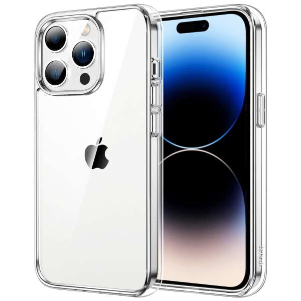 Icke-gulnande stötsäkert mobilskal för iPhone 14 Pro Max 6,7 tum (transparent)