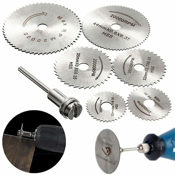 St HSS Sågblad Set med 1st 1/8\" Skaftförlängningsstång, Skärhjul Set för Rotationsverktyg