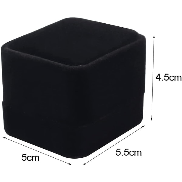 2 stk Elegante Etuier Sammetsringboks for Forlovelsesring, Enkel Sammetsring Gaveesker Klassisk Smykkeskrin