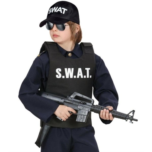 Børne SWAT Skudsikker Vest & SWAT Kasket Hat Kostume Udklædning zdq