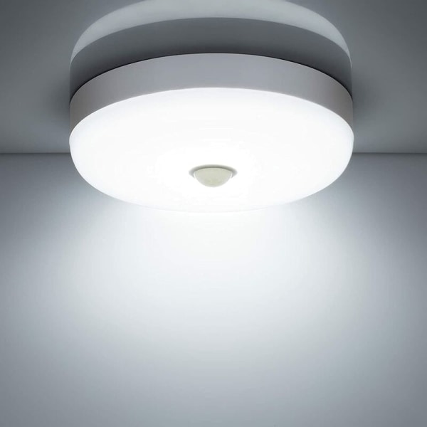 Galaxy LED-loftlampe med bevægelsessensor 12W 1500LM 6500K kold hvid IP56 vandtæt cirkulær LED-loftlampe, velegnet til udendørs og indendørs trapper