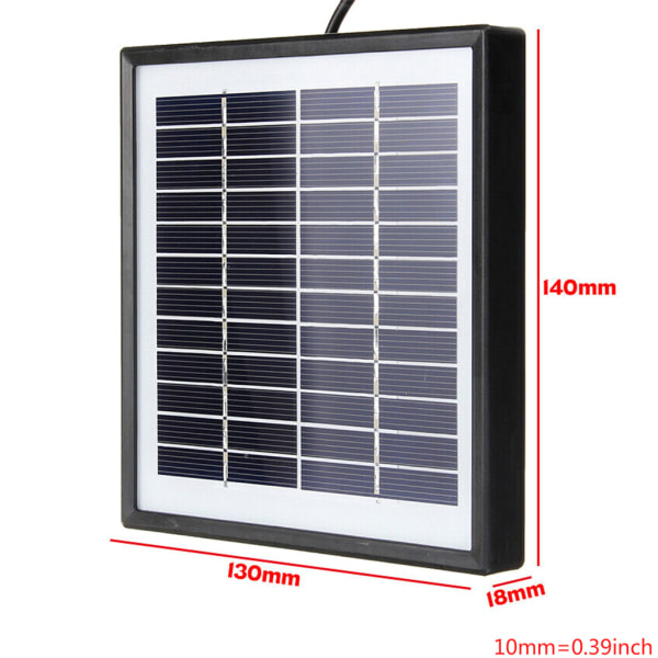 Solcellepanel Utendørs 5W 12V Bærbar Solcellelader Rute Klatring Hurtiglader Polysilicium Tablet Solgenerator Reise