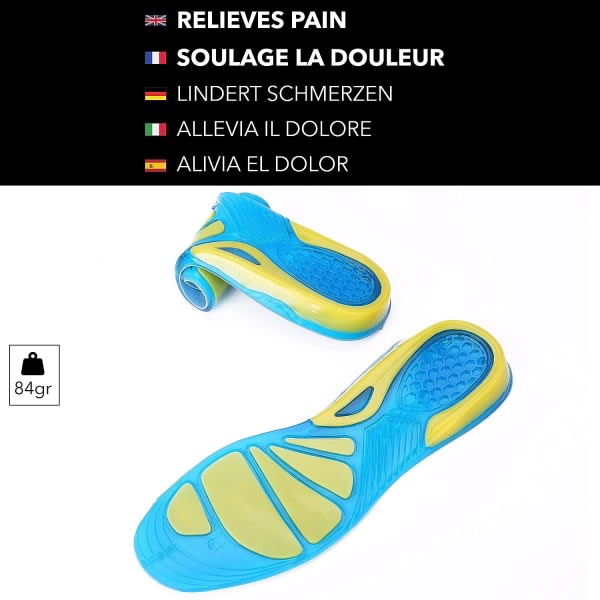 30,5 cm Gel Shoe Insoles - Et par - Smärtlindring - Idealisk for Spor