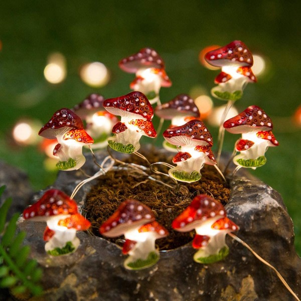 Mushroom LED String Lights, 10FT 30LEDs Juldekorationer Ba
