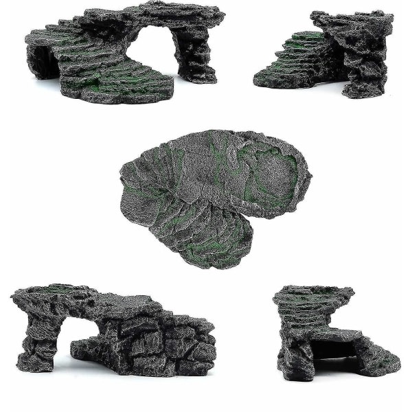 Galaxy Reptil ramppi stege taso dold grotta stor sten realistinen koristeellinen koristeena