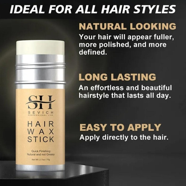 TG Hair Wax Stick Hår Peruker Stick Hair Pomade Forming Stick Menn Kvinner Brun 75g