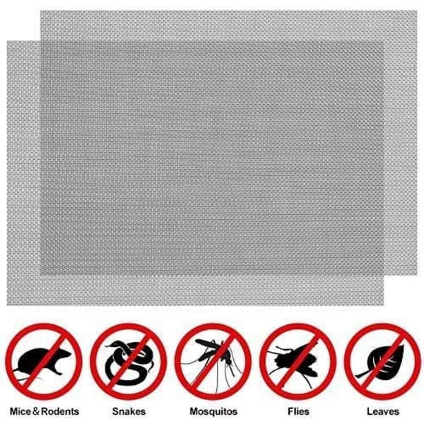 2 stk. rustfrit stål 20 mesh ventilationsnet af metal insektsnet