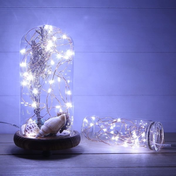 LED-tähtivalot, kylmä valkoinen. 3 m (10 jalkaa), 30 LED-valoa, paristokäyttöiset