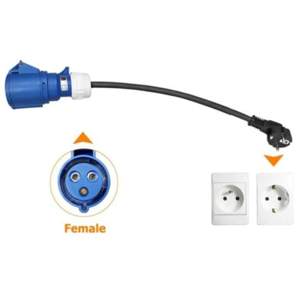 Schuko-stik til CEE-stik 230 V 32 A adapter til camping og campingvogn_yux