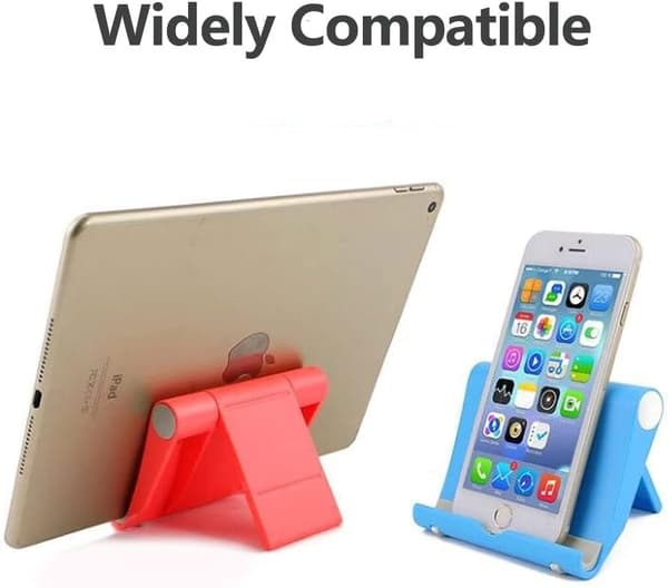 2-pack justerbart telefonställ för skrivbord, vikbart ABS halkfritt hållare för smartphones och minitabletter, hem, kontor, resor, vit 2 White