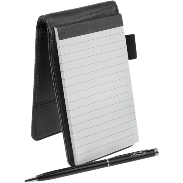 Galaxy PU-läderficka Notebook A7 Handy Jotter med penna och solenergi miniräknare Svart