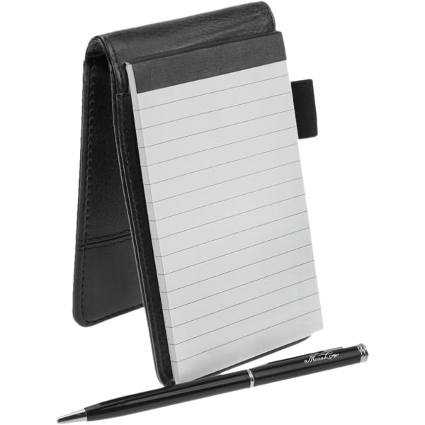 Galaxy PU-läderficka Notebook A7 Handy Jotter med penna og solenergi miniräknare Svart