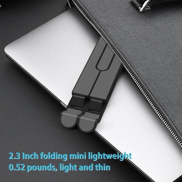 Justerbart laptopstativ, foldbart aluminiumslegering og ABS, ventileret skridsikkert til rejser og hjemmekontor, 6–15,6 tommer laptops