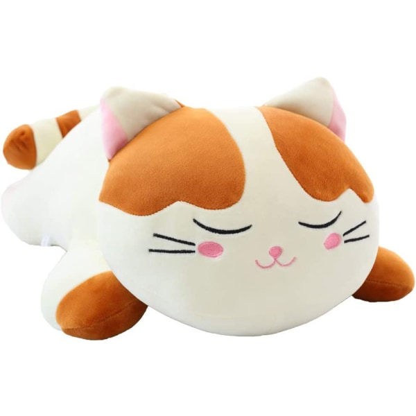 Stor Plysch Katt Kudde, Supermjuk Kattunge Kitty Gosedjur Leksakspresenter för Barn, Flickor, Säng, Jul, Alla Hjärtans Dag 21,7\" (Brun)