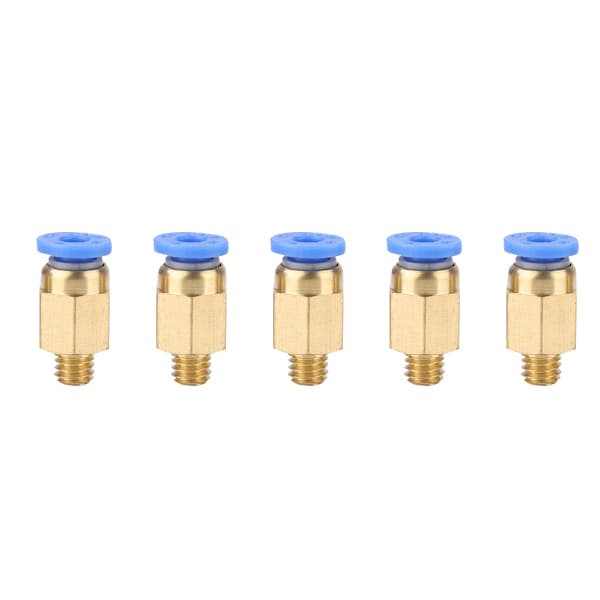5 st 3D-skrivartillbehör PC4-M6 Rak pneumatisk koppling Ytterdiameter 4MM
