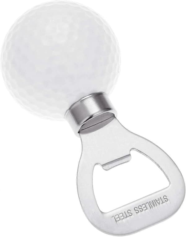 Golfbold Flaskeåbner Rustfrit Stål Kreativt Barværktøj Gave til Golfentusiaster Hvid White