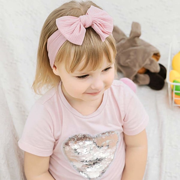 Babyflicka Nylon Pannband Nyfödda Toddler Hårband och Rosetter Barn Hårtillbehör