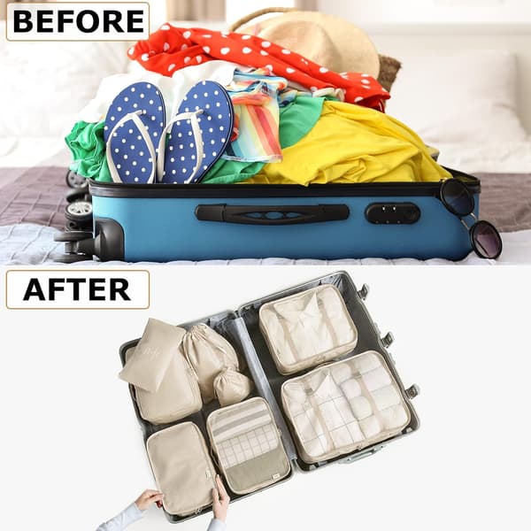 8-i-1 Bagageorganisationsset för resor, Klädväskor, Skor, Cos_yux