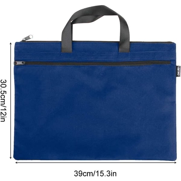 Galaxy Kontorsdokumentväska, män portfölj Case Bärbar A4-fil Blixtlåsväska Blå 1 st (blå) blå