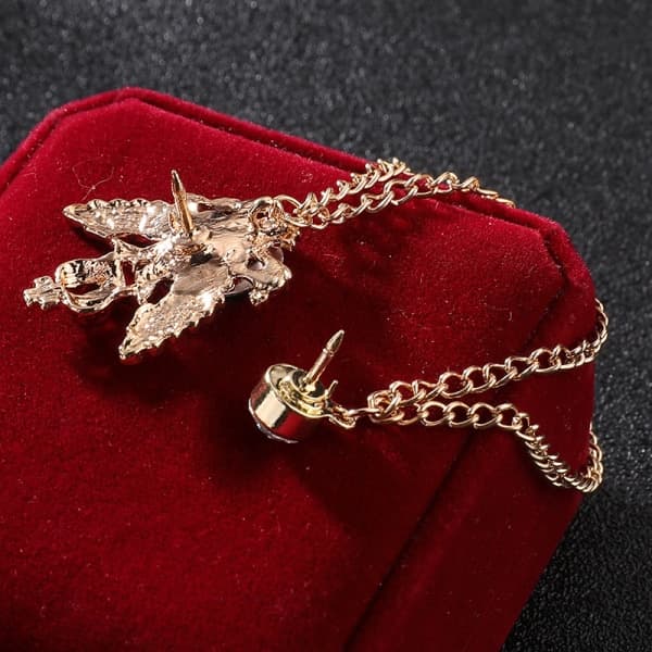 Mænds broche jakkestik, dekorativ broche med Lapis Lazuli