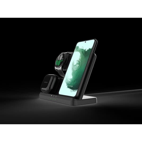 Trådløs Ladestasjon for iPhone 3 i 1 Lader for Samsung