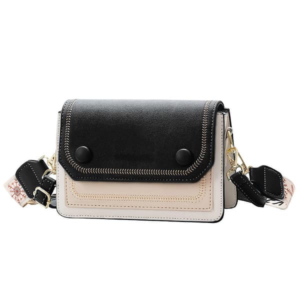 Liten crossbody-veske for kvinner - Håndveske - Tofarget motedesign svart black
