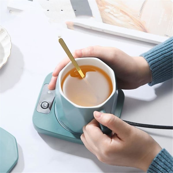 USB Elkopp Värmeunderlägg Varmare Kaffe Te Mjölk Mugg Dryckesvärmare Mat Grön