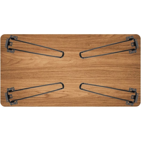 4 Stycken Fällbara Hårnålsbordsben, Svarta Tunga Metall Två Stång Stödben DIY Möbel Tillbehör Bänk/Datorbordsben Höjd 51cm..DEBUNS