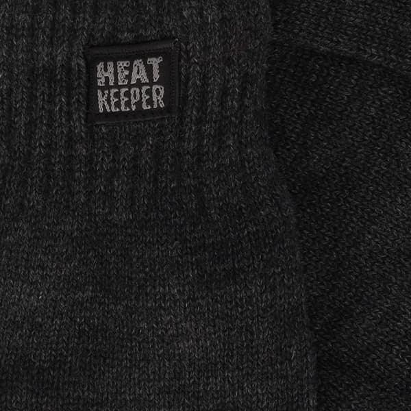 Heat Keeper Termohandskar för män, stickade varma vinterhandskar med TOG 1.9-isolering och elastisk mudd för kallt väder utomhus, antracit