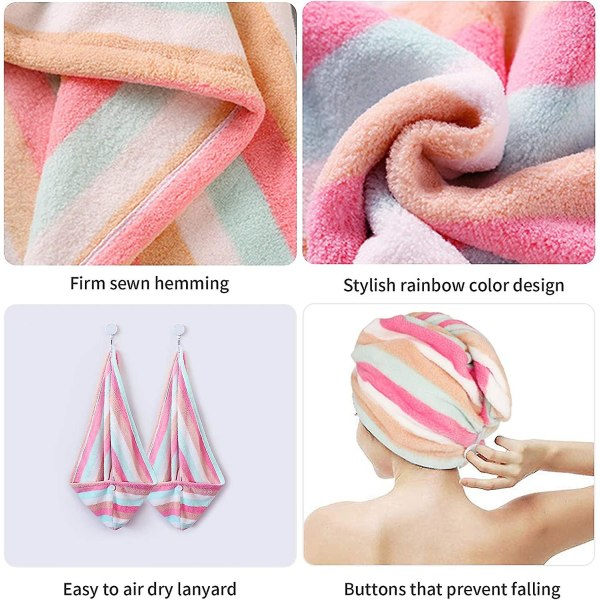 TG Hårhandduk Turbaninpackning 2-pack mikrofiber Snabbtorkande hårhandduksinpackning