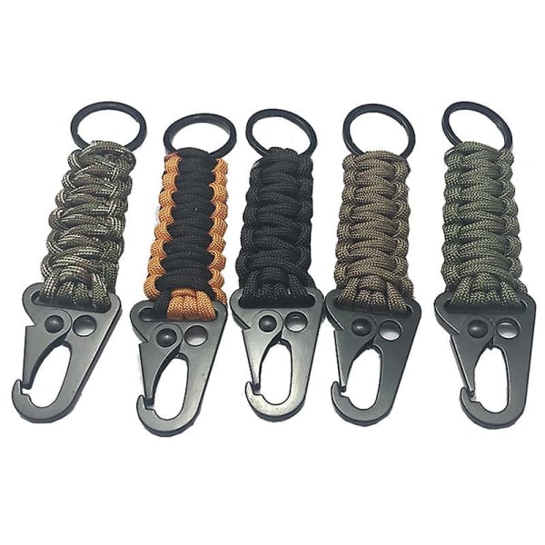 Vaelluslukko Leirintä Avaimenperä Koukku Punottu Nyytti Paracord Ulkoilmavarjo 2kpl-oranssi