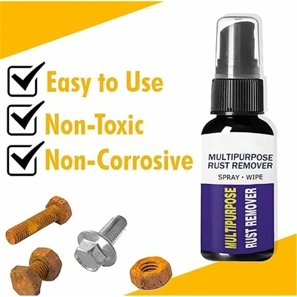Multifunktionel rustfjerner spray til bilpleje, metalrengøring, bilreparation, rengøring i hjemmet og køkken (30 ml)