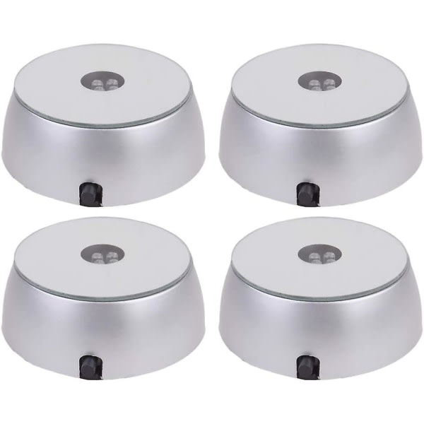 LED-displaybase i krystallglass, fargerikt lysende krystalldisplaybase, stativ i glass